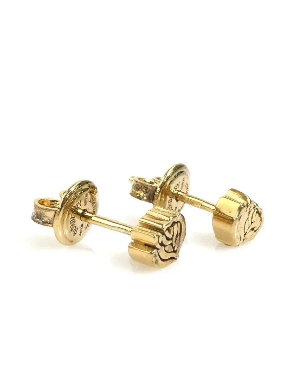 Auth Burberry Pierce Earrings Gold #302615B17B